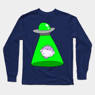 Pufferfish Ufo Alien Abduction Long Sleeve T-Shirt